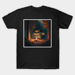 Camping Van, Adventure in the Forest, Camfire T-Shirt